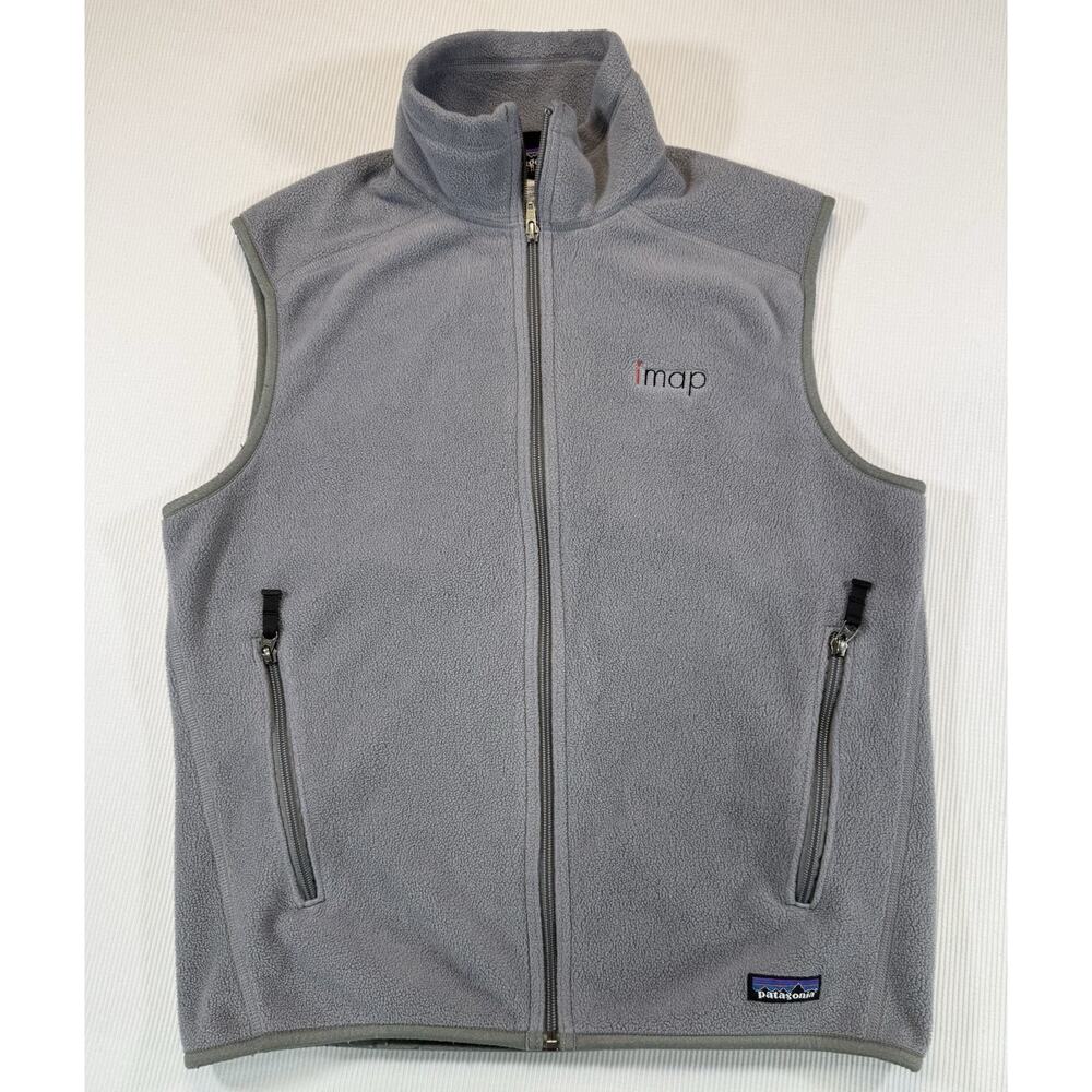 Patagonia Synchilla Fleece Vest Gray Men’s Medium Full Zip IMAP Logo